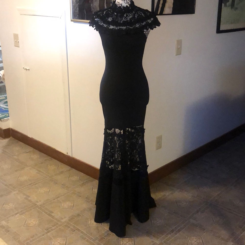Black lace gown